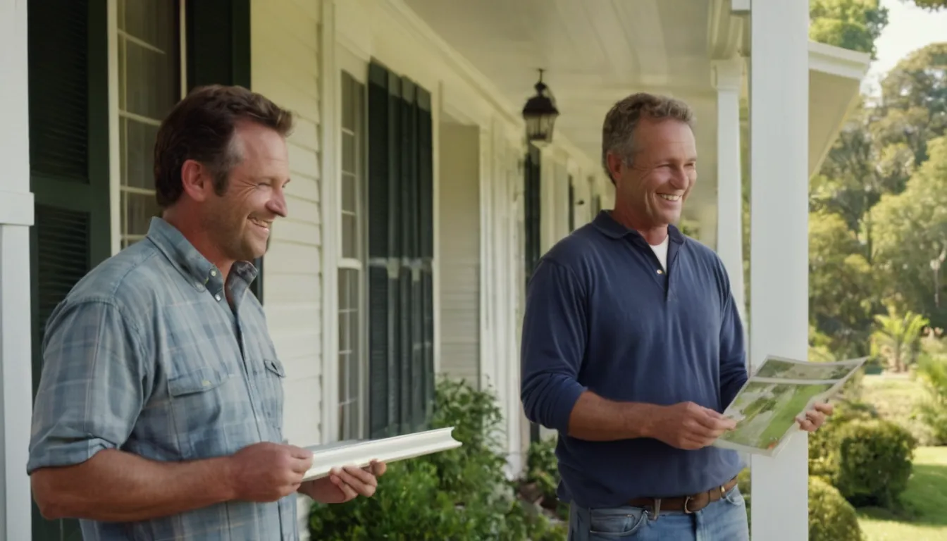 A homeowner in Wilmington reviewing window options with a local provider at an older home